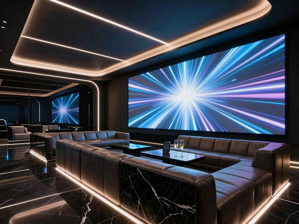 최신 미디어 아트 월이 설치된 VIP룸